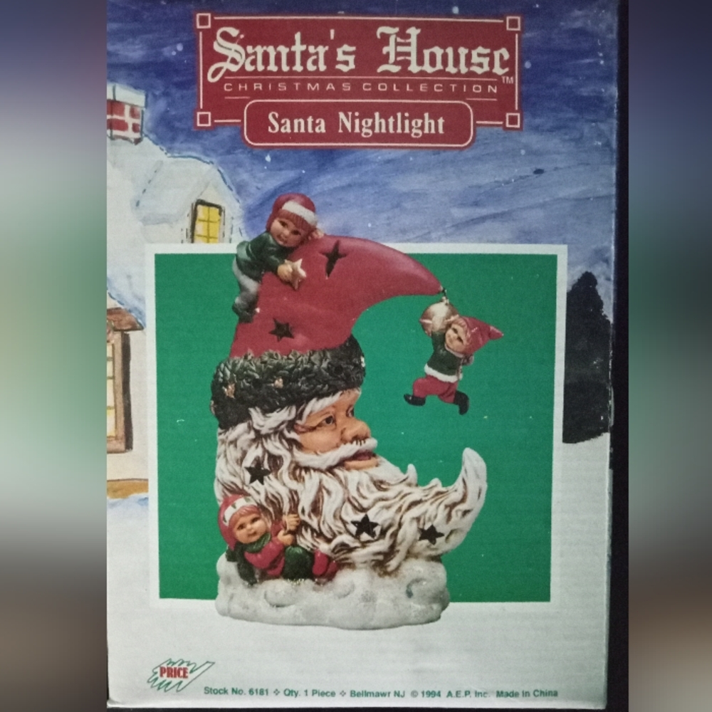 Santa Crescent Night Light Christmas Decoration